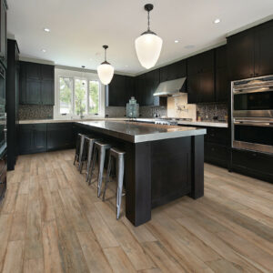 Lavish black interior of kitchen | Carpet Direct Flooring