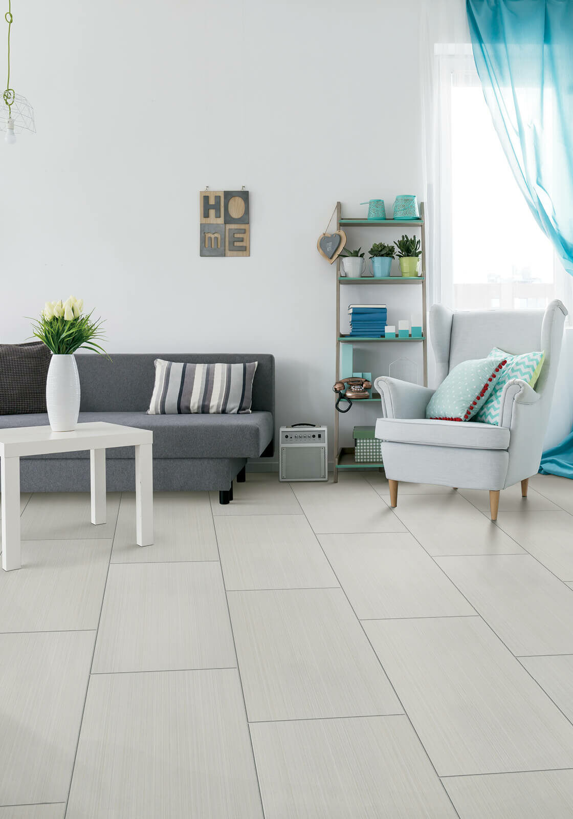 Living room white tiles | Carpet Direct Flooring